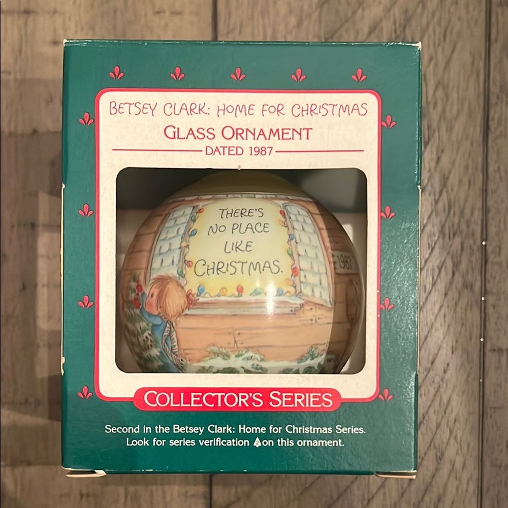 Betsey Clark Home for Christmas Glass Ornament